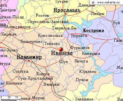 Иваново на карте России