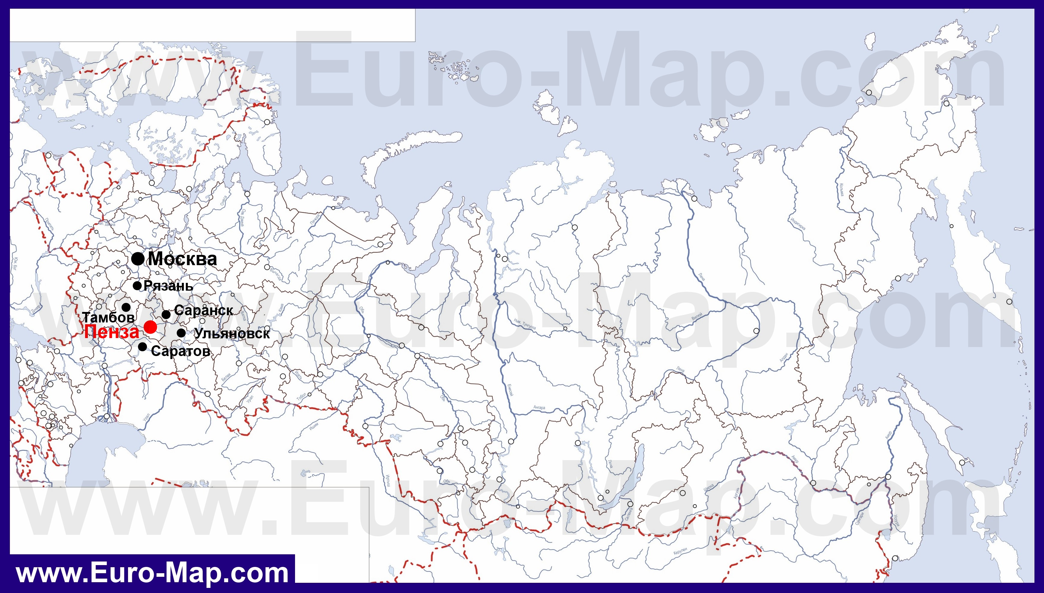 Пенза на карте России